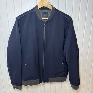 Vince Bomber Navy Blue Jacket Size M